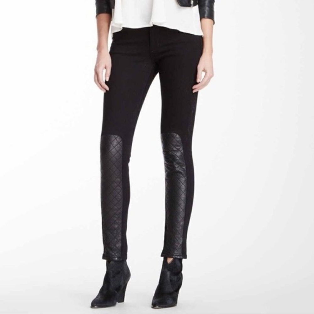 New Joe’s Corah Quilted Leather Panel Skinny Jeans Size 32